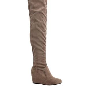 Francesca’s Wedge Over-the-Knee Boot - Taupe